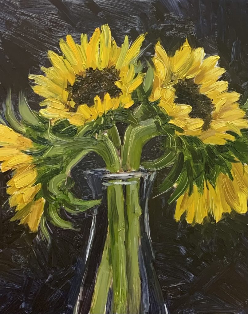 Sunflower Oil on Panel Study