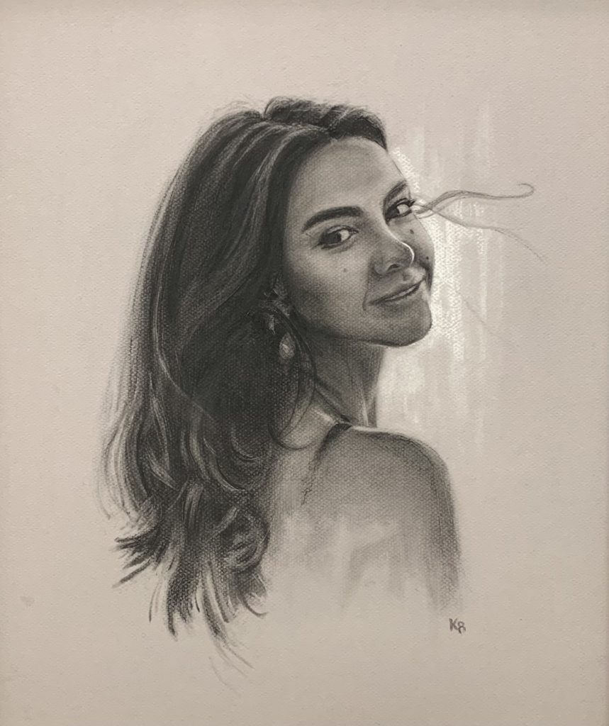 Self Portrait Charcoal Drawing